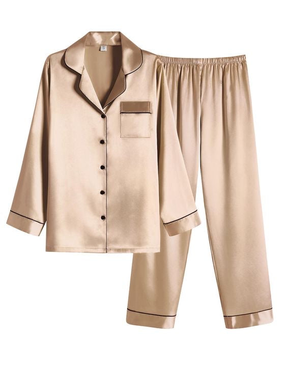 Pijama Camisera Satín Suave