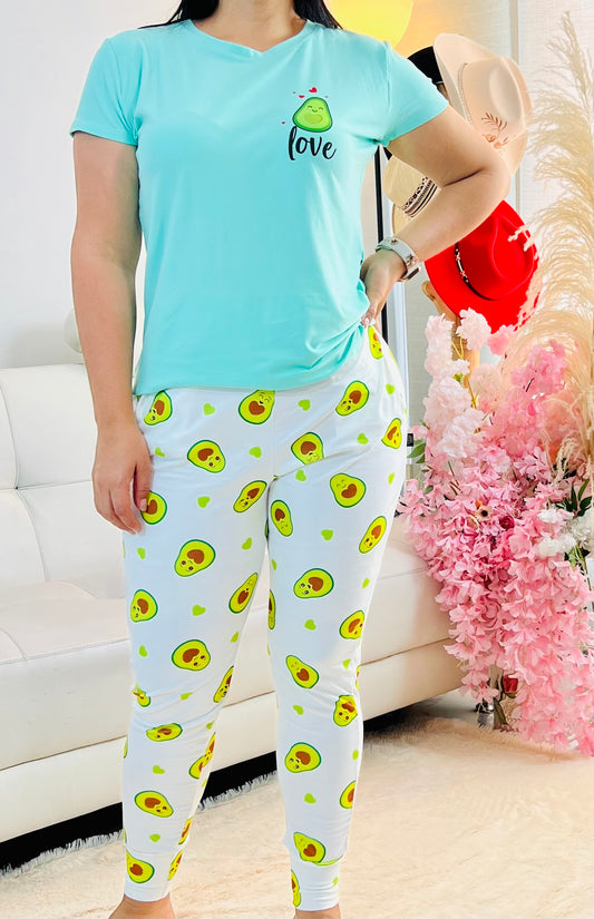 Pijama Mujer Aguacates – Conjunto de Camiseta y pantalon estilo jogger