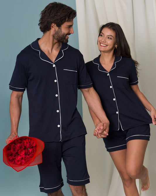 Pijama de Pareja en Brush Suave – Amor que se Siente