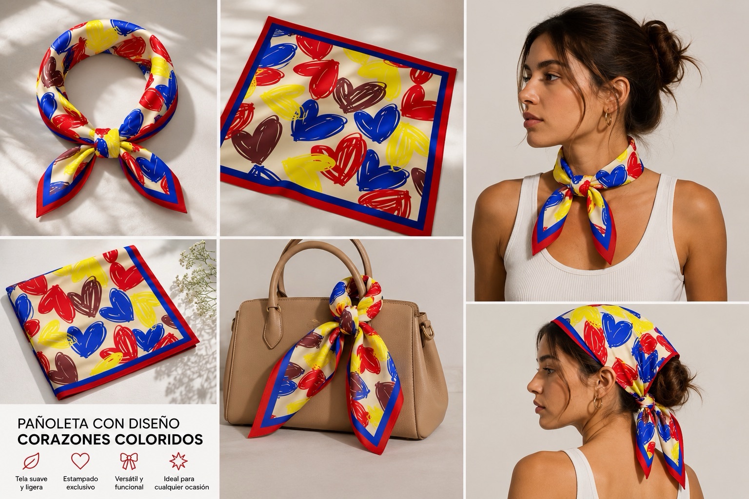 Pañuelo corazones colombia - Imagen 4