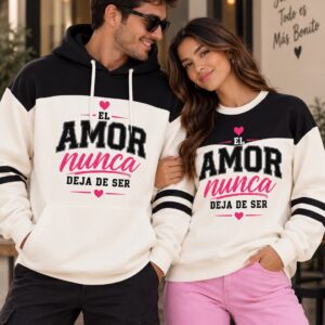 Hoodie bi color el amor no deja de ser